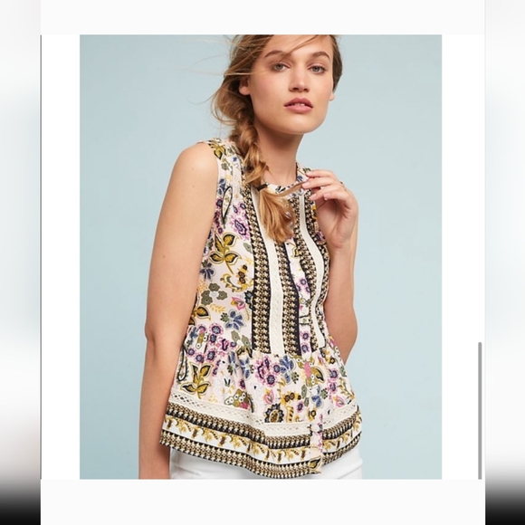 Anthropologie Tops - Anthropologie Multicolor Floral Blouse